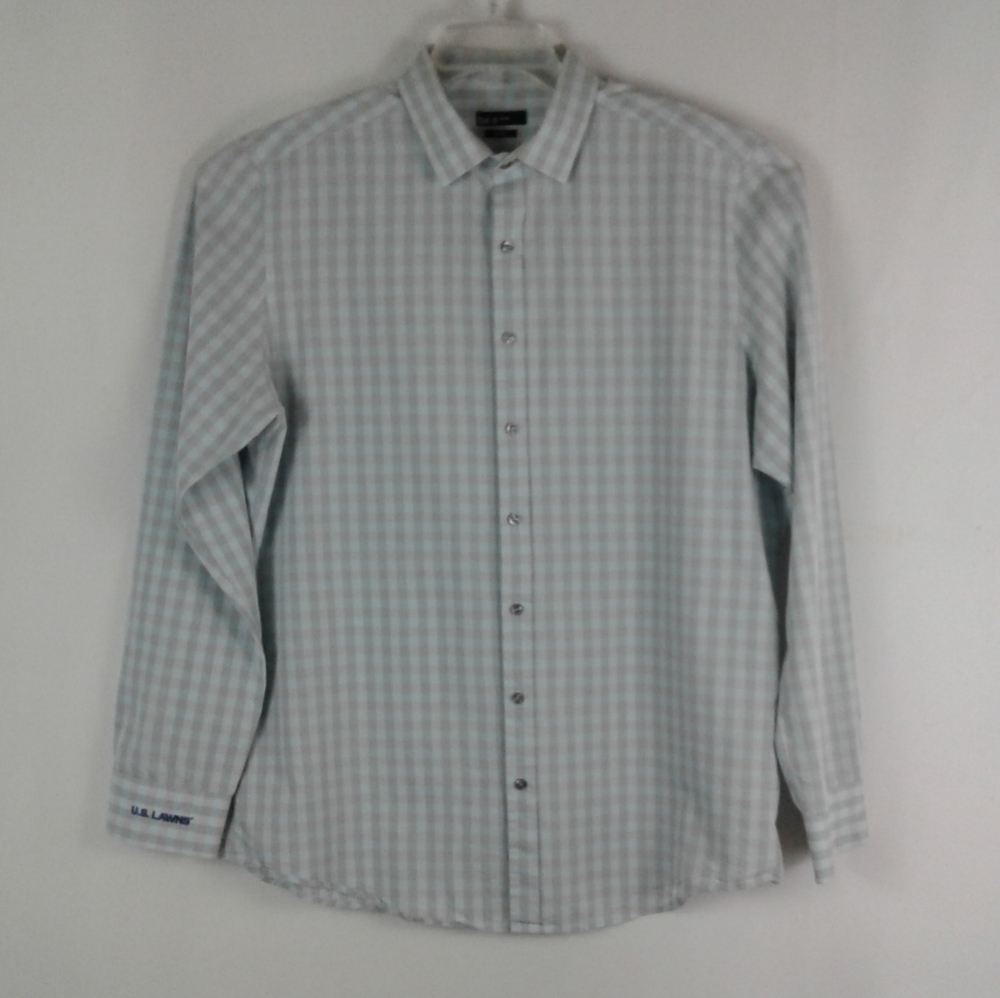 Bar III Gray plaid button Up shirt men size xl Long Sleeve